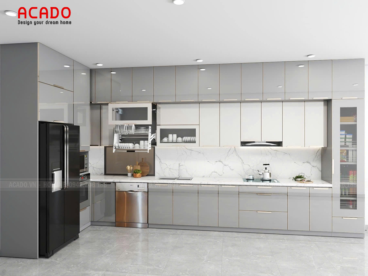 Mẫu tủ bếp kịch trần