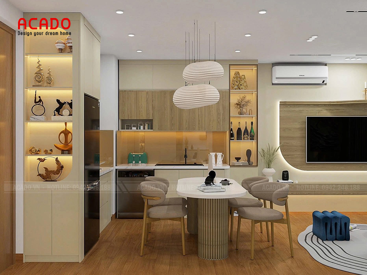 Tủ bếp gỗ công nghiệp