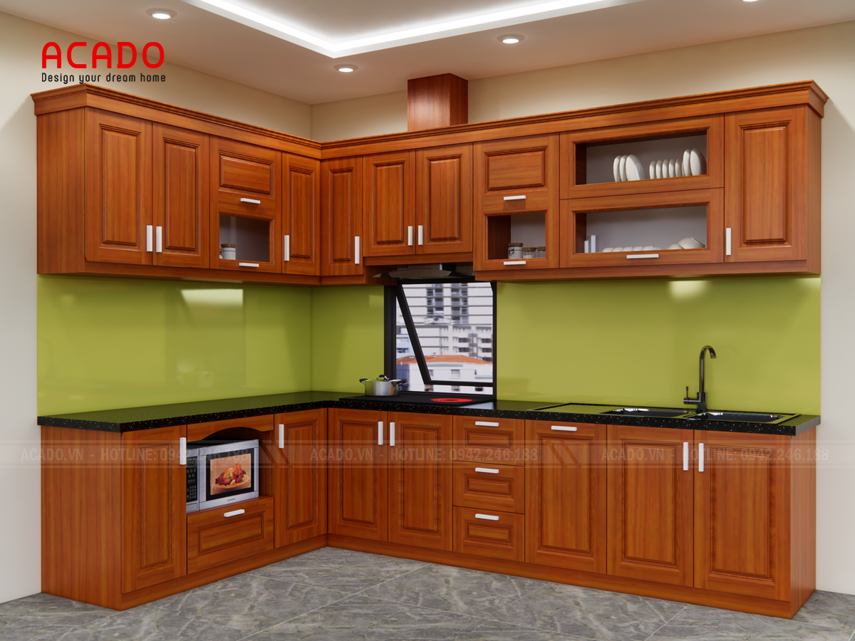 Gỗ hương làm tủ bếp