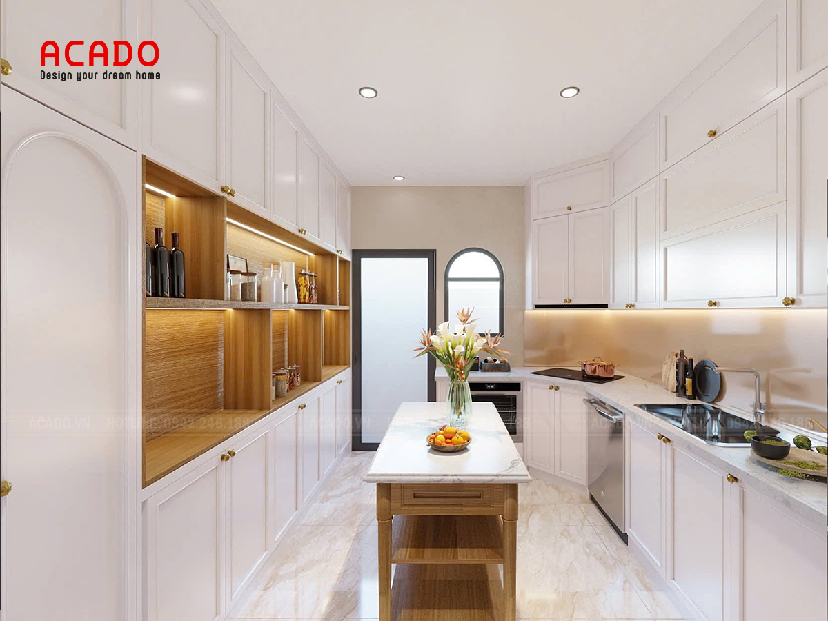 GiGiá tủ bếp gỗ mdf phủ acrylic