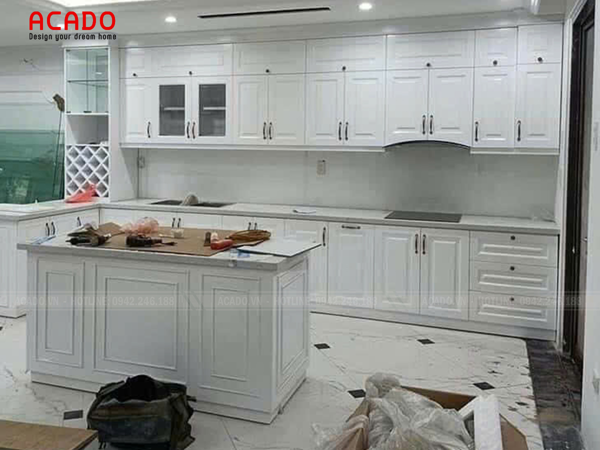GiGiá tủ bếp gỗ mdf phủ acrylic