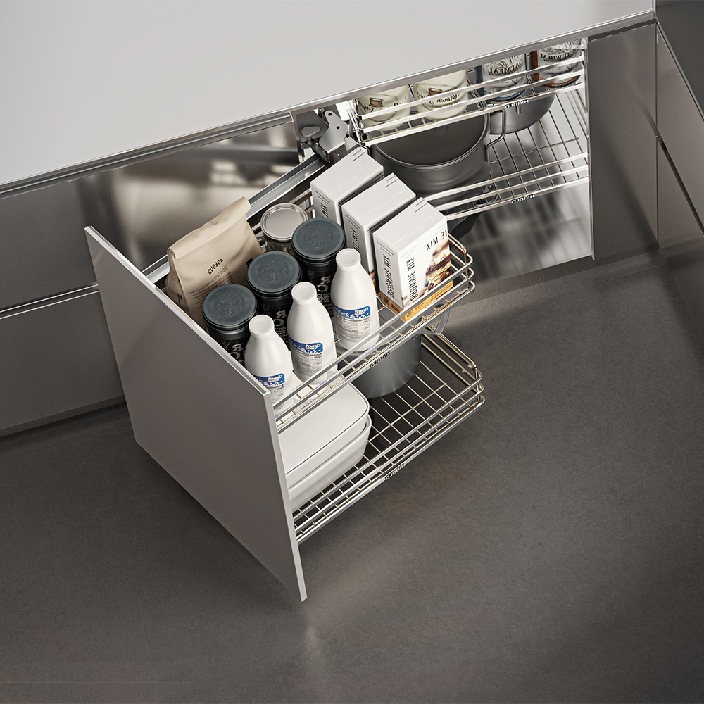 giá xoay góc dạng khay kéo