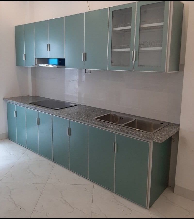 mẫu tủ bếp alu