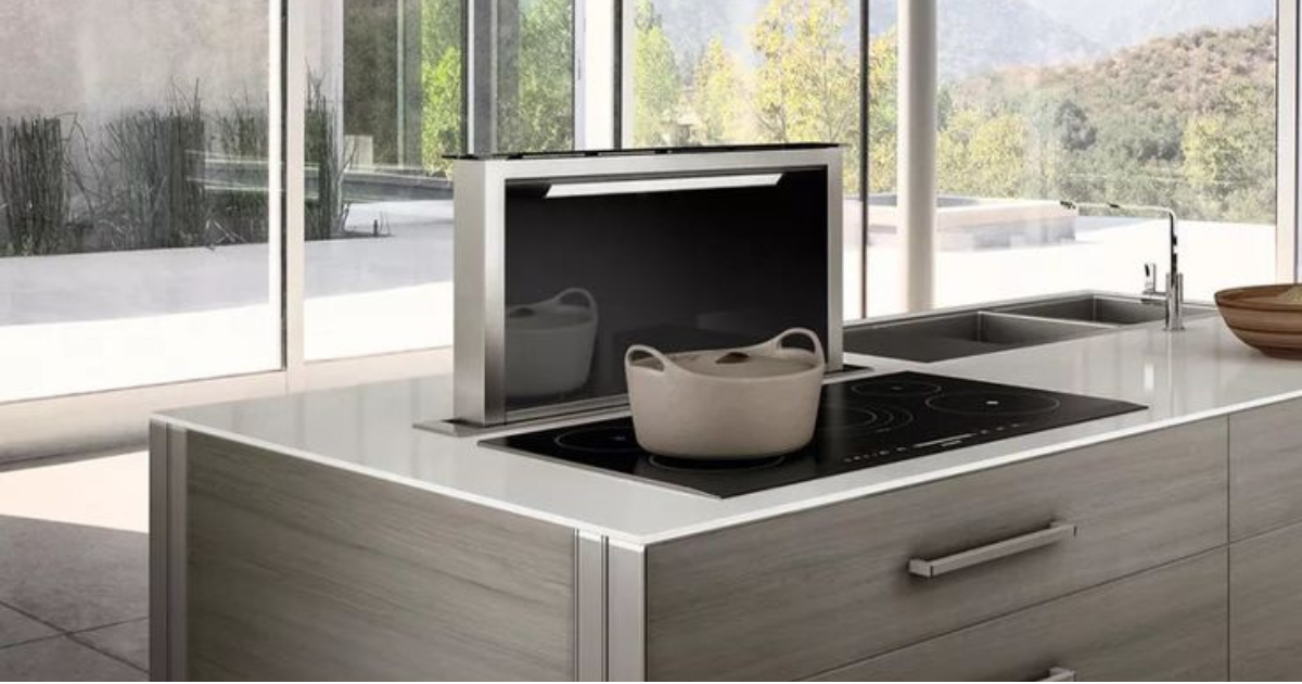 Tủ bếp có máy hút mùi âm bàn