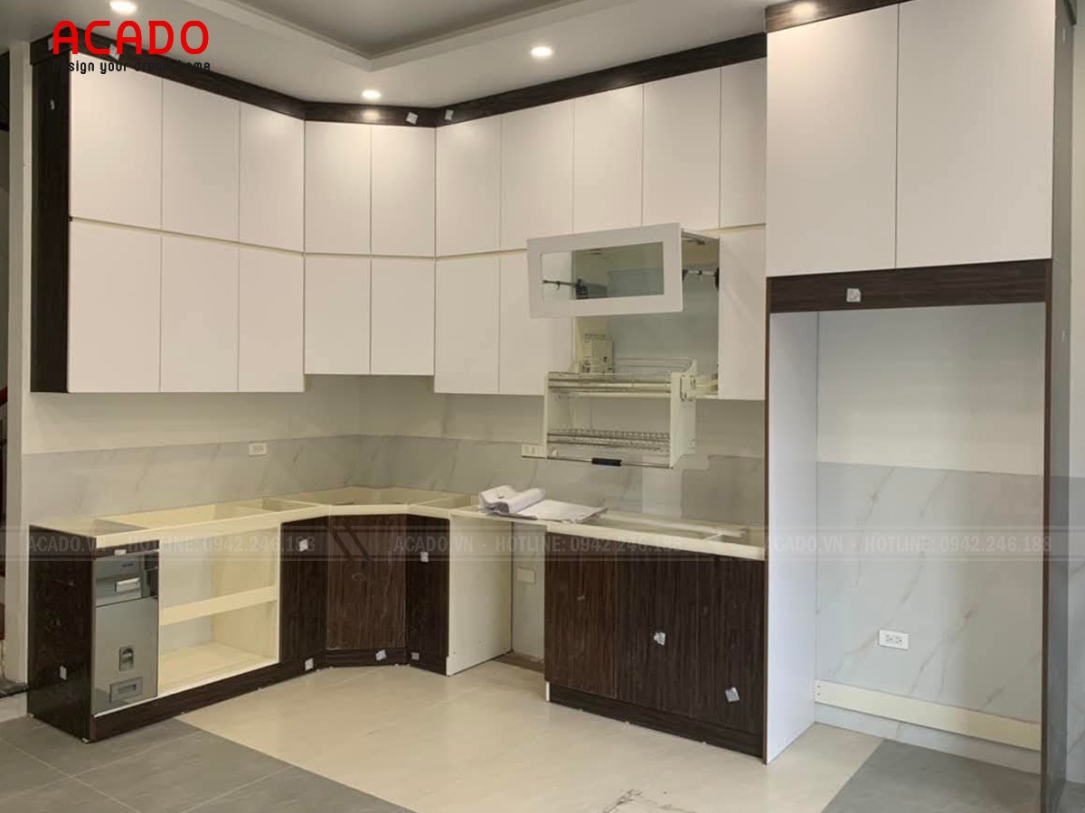 Tủ bếp góc kim cương