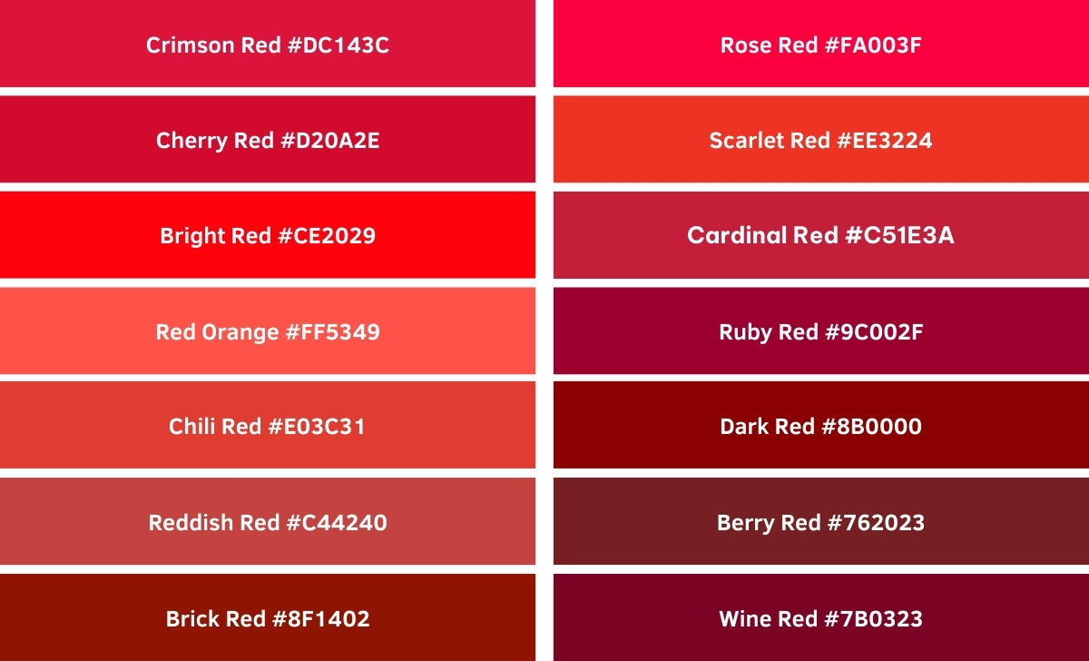 Bảng màu thiết kế tủ bếp màu đỏ