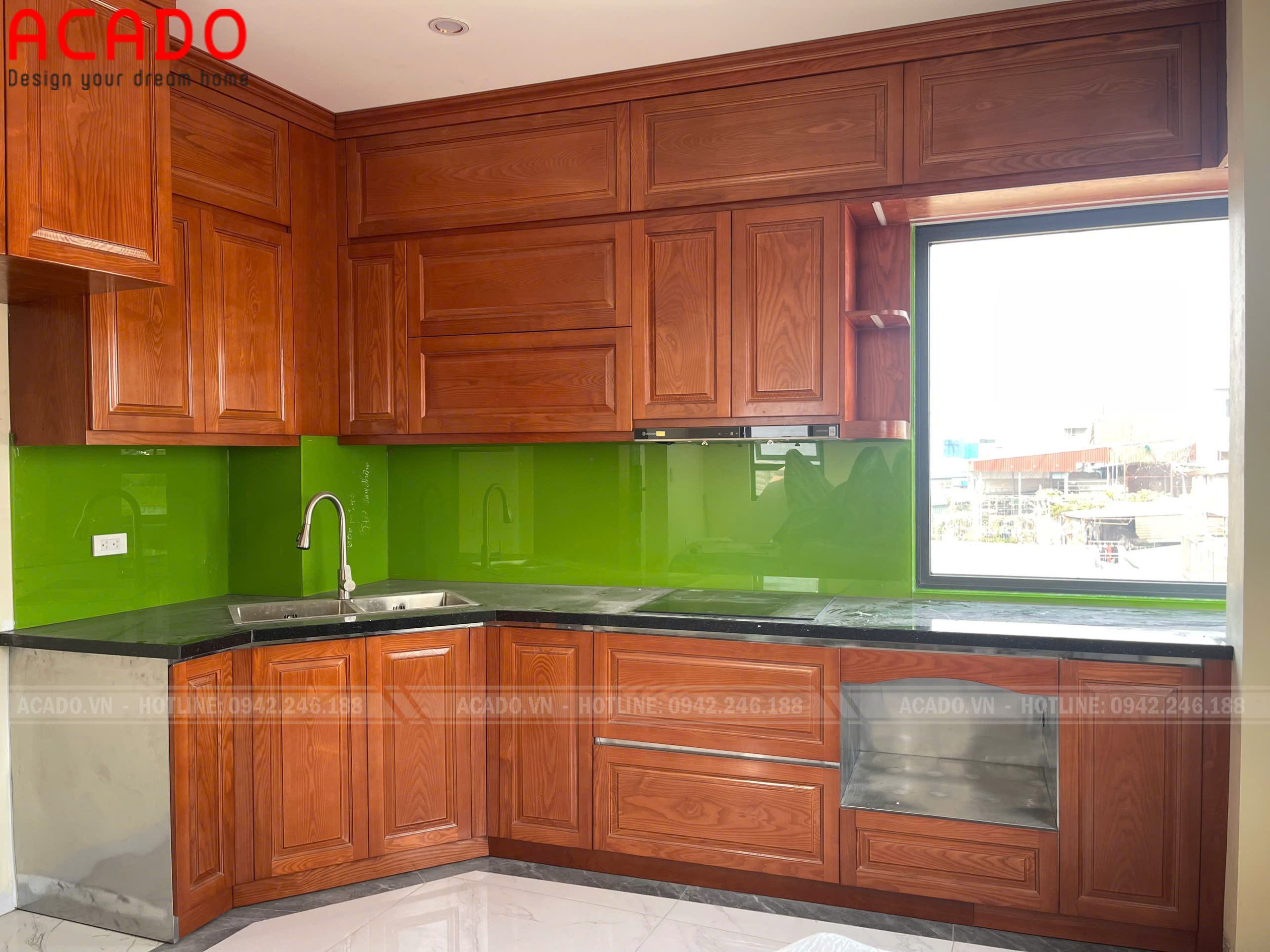 Mẫu tủ bếp bằng thép không gỉ